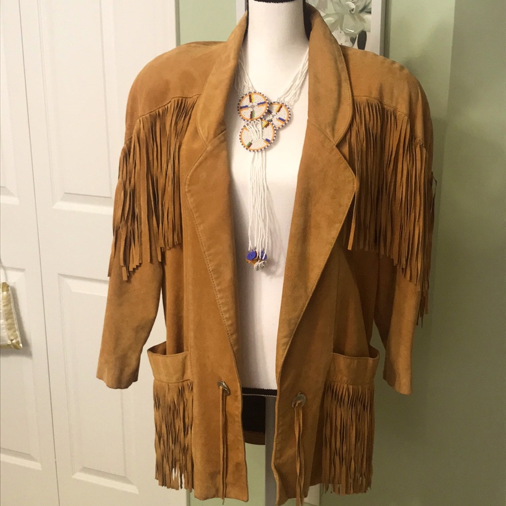 💯🎉Vintage Cowboy Carter Leather Fringe Jacket💯🎉